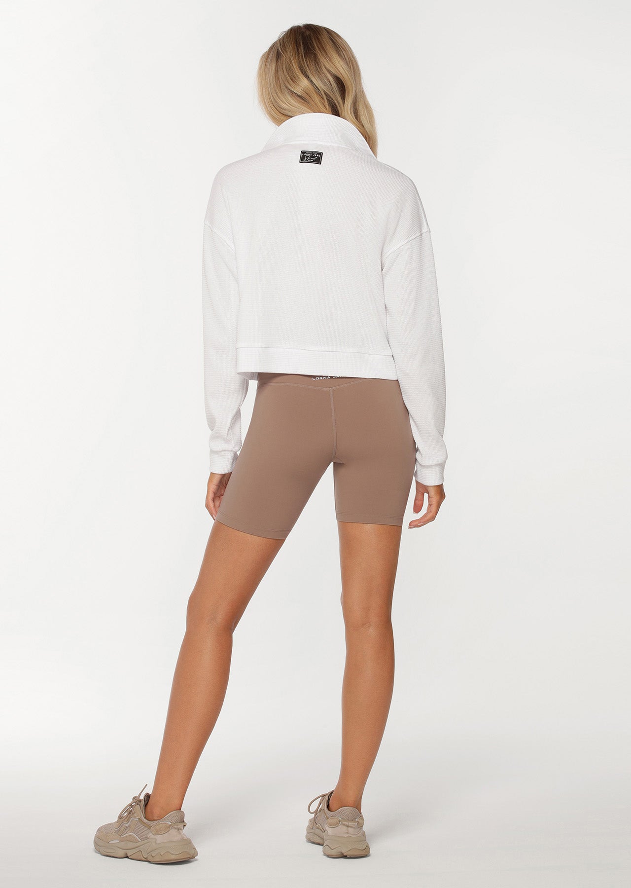 Lorna Jane Polo Cropped Long Sleeve Top - White