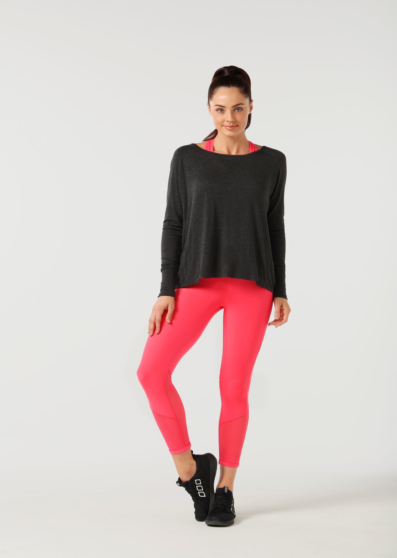 Lorna Jane Post Workout L/Slv Top - Char Marl