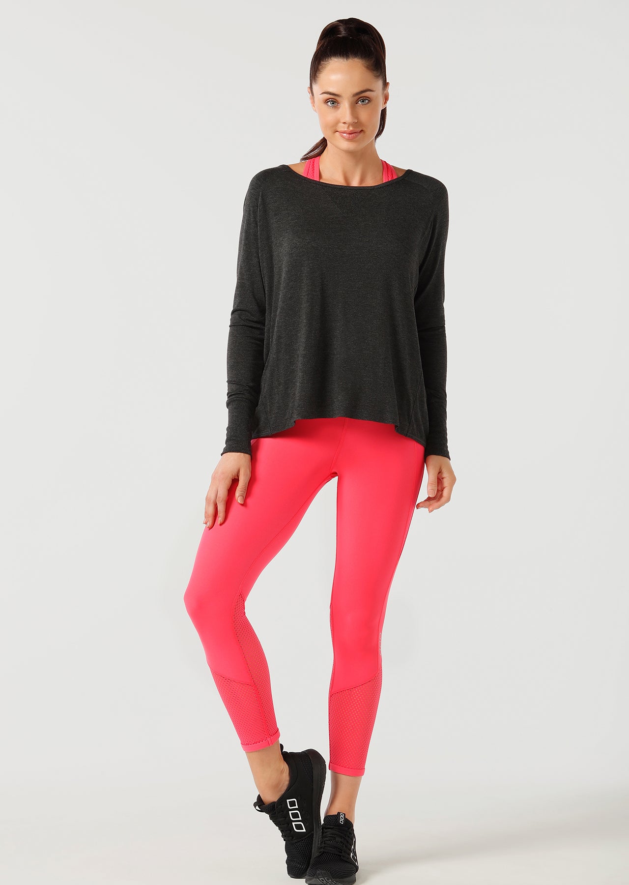 Lorna Jane Post Workout L/Slv Top - Char Marl