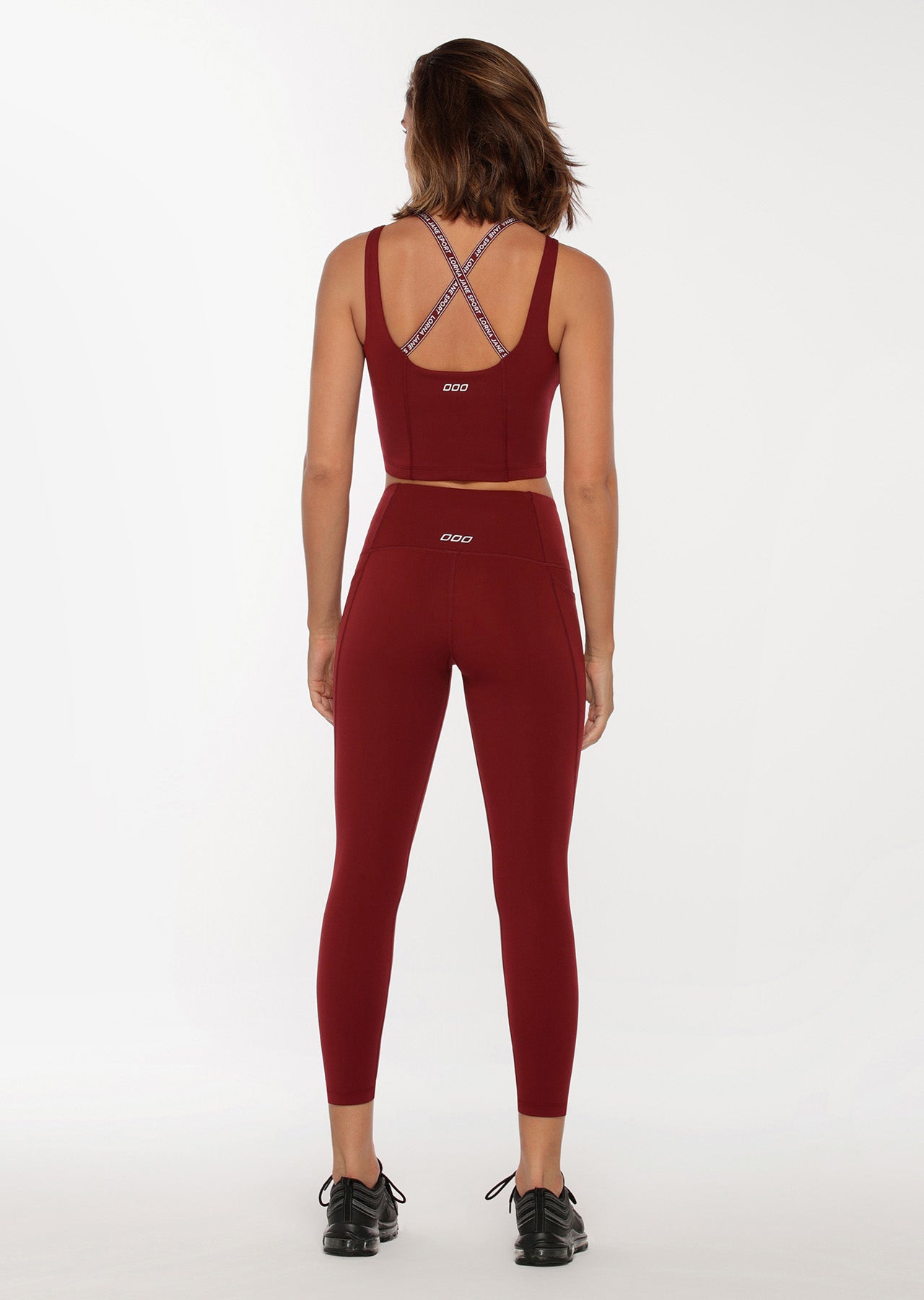 Lorna Jane Power Cropped Tank Bra Combo - Sepia