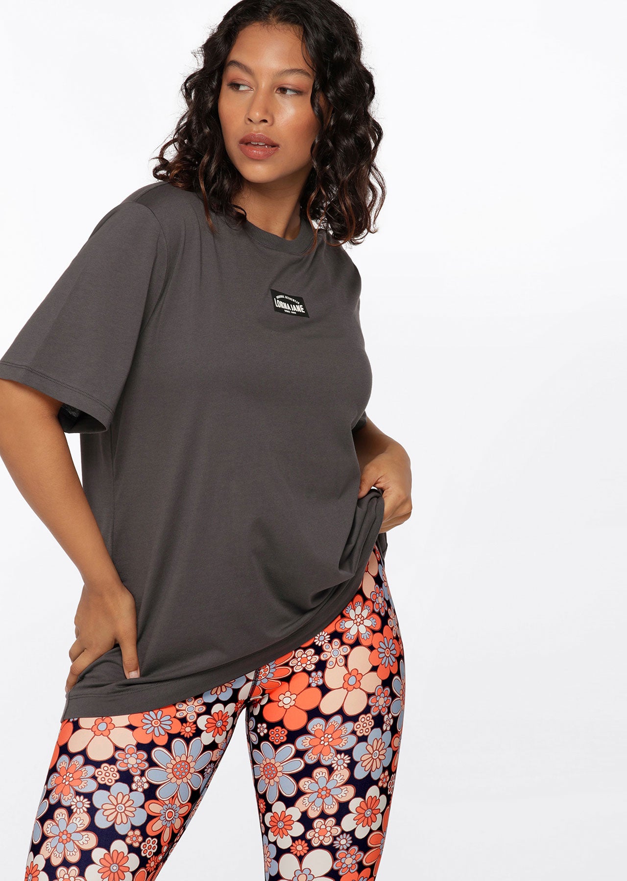 Lorna Jane Power Fit Transdry Relaxed Tee - Titanium