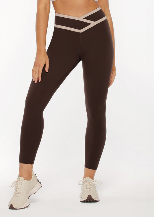 Lorna Jane Power Me Ankle Biter Leggings - Volcano / Off White