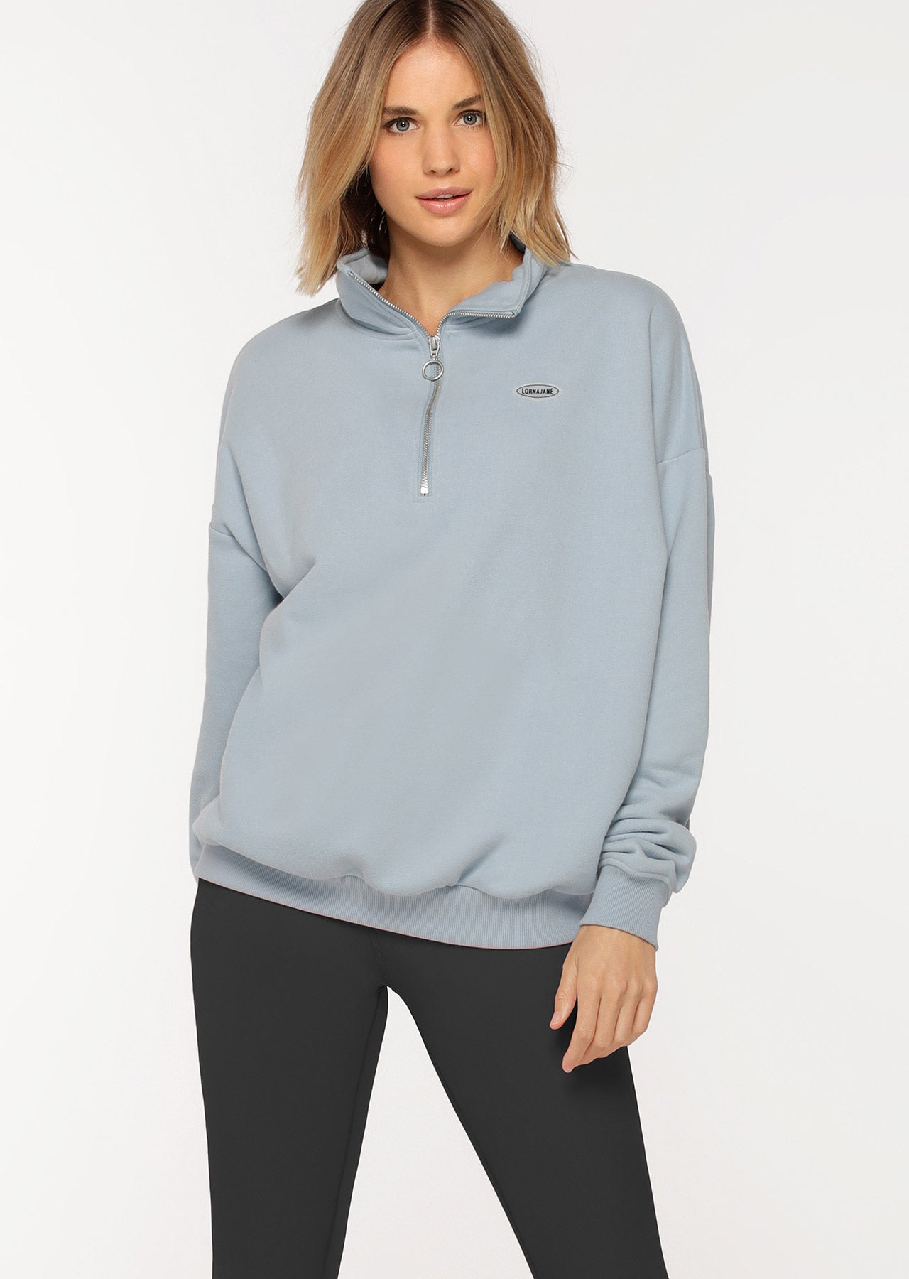 Lorna Jane Power To You Funnel Zip Sweat - Pale Voyage Blue