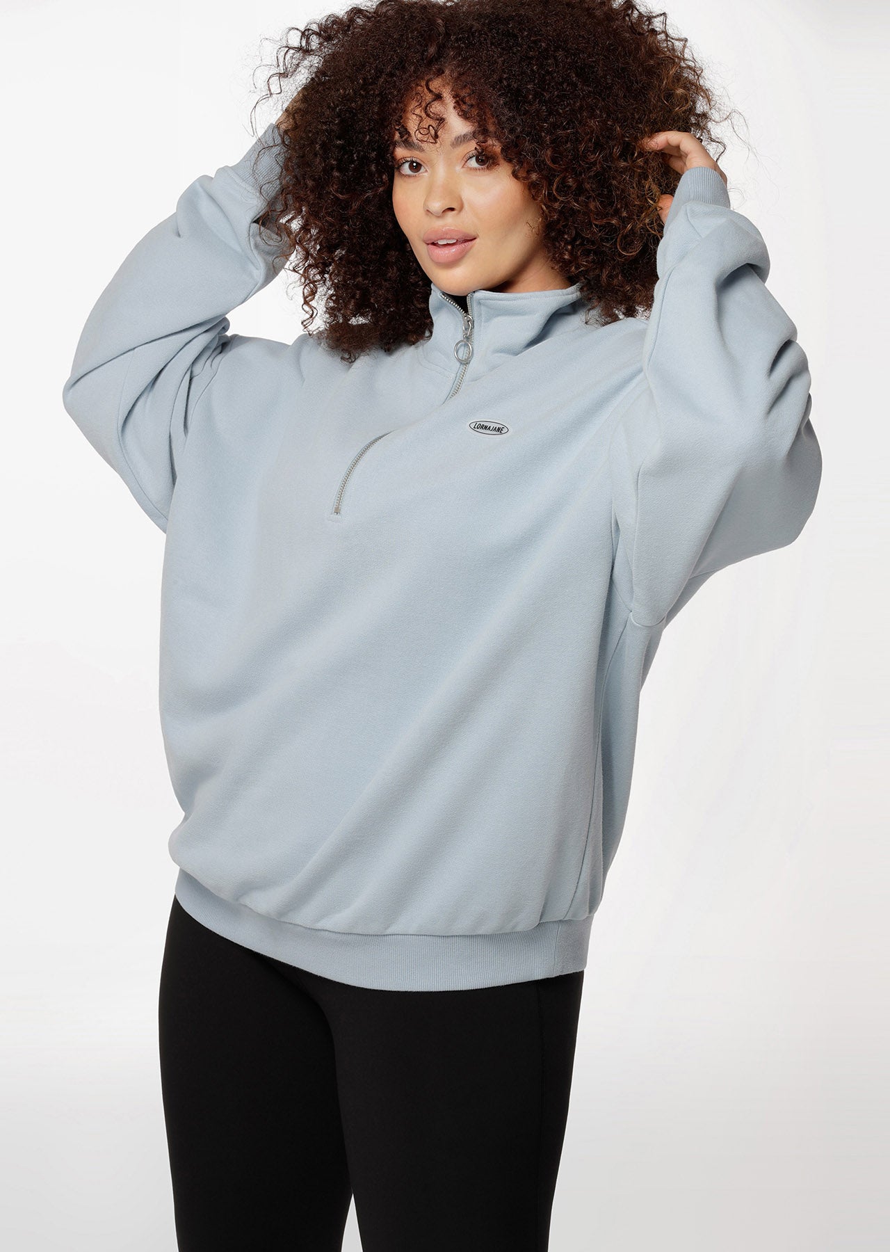 Lorna Jane Power To You Funnel Zip Sweat - Pale Voyage Blue