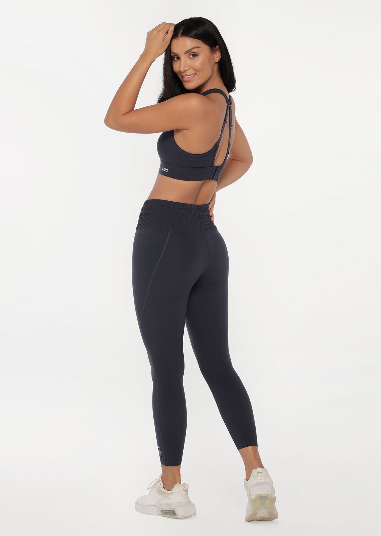 Lorna Jane Power Up Phone Pocket Ankle Biter Leggings - Platinum Navy