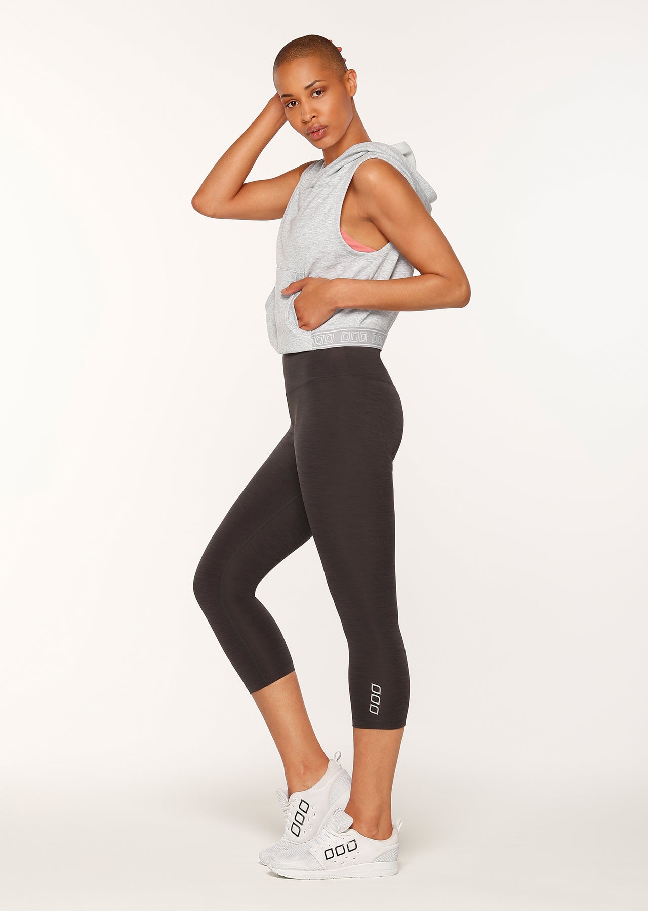 Lorna Jane Quick Dry Support 7/8 Tight - Black Marl