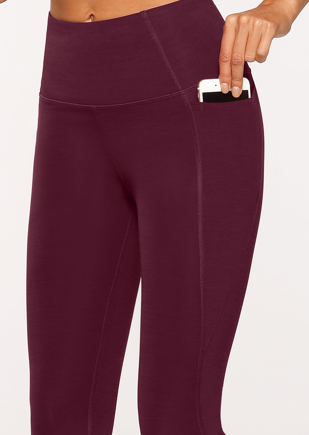 Lorna Jane Quicker Dry Core 7/8 Tight - Deep Mulberry Marl