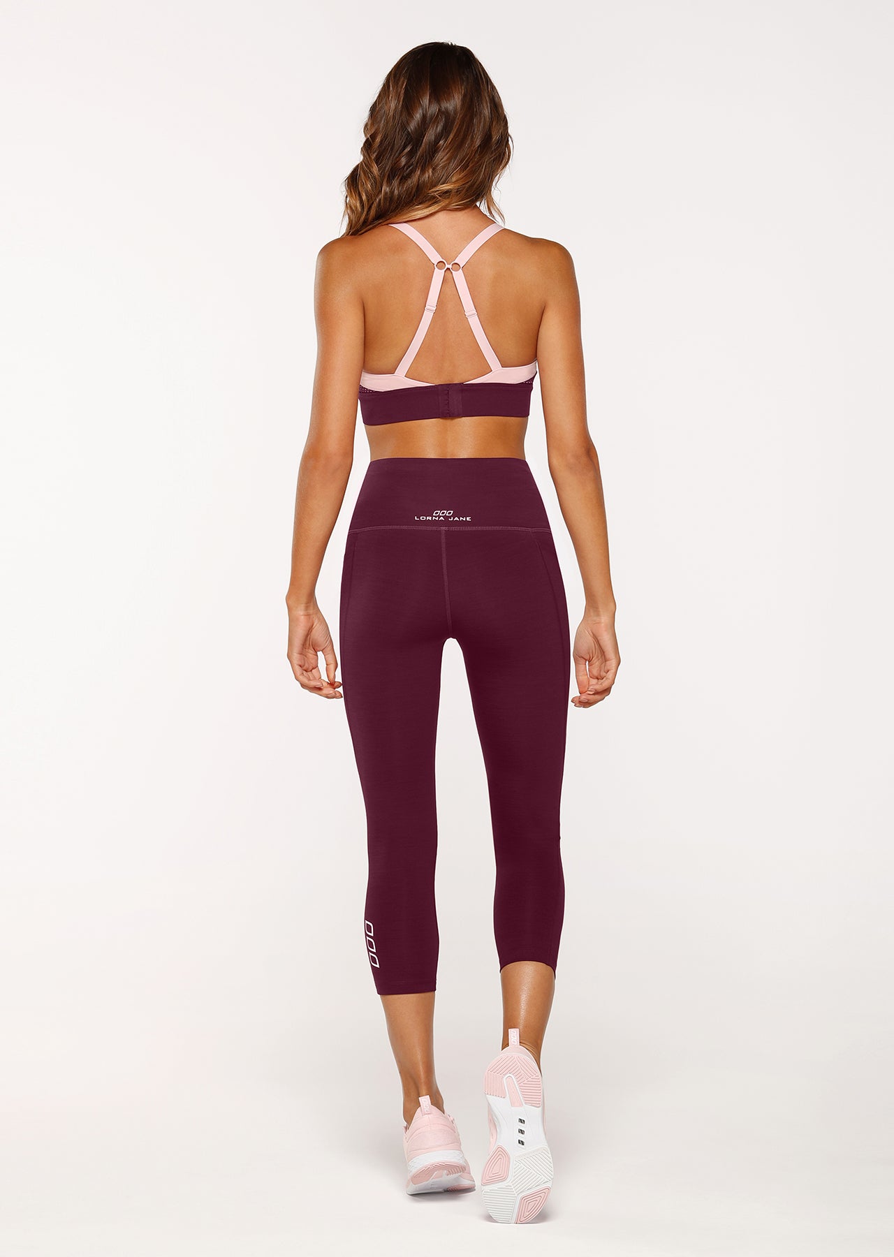 Lorna Jane Quicker Dry Core 7/8 Tight - Deep Mulberry Marl