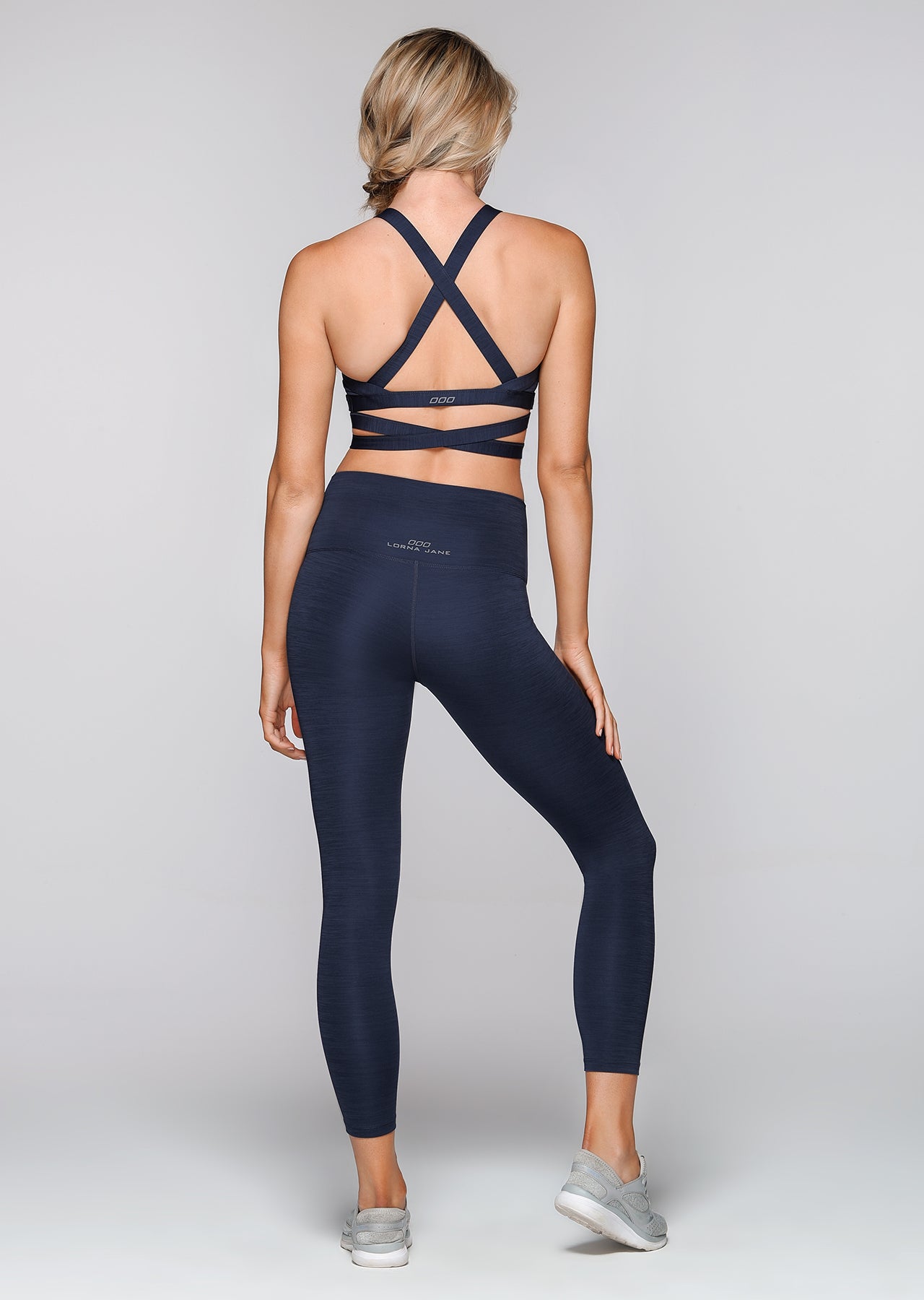 Lorna Jane Quicker Dry Wrap Sports Bra - Ink Marl