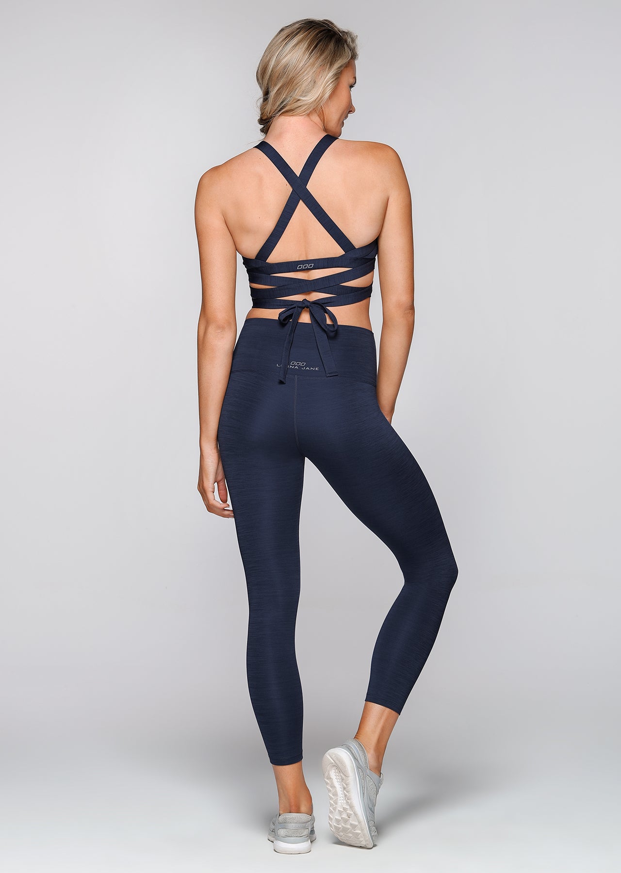 Lorna Jane Quicker Dry Wrap Sports Bra - Ink Marl