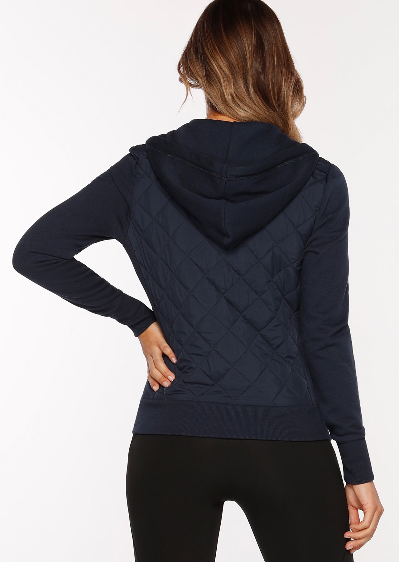 Lorna Jane Quilted Street Hoodie - Midnight Indigo