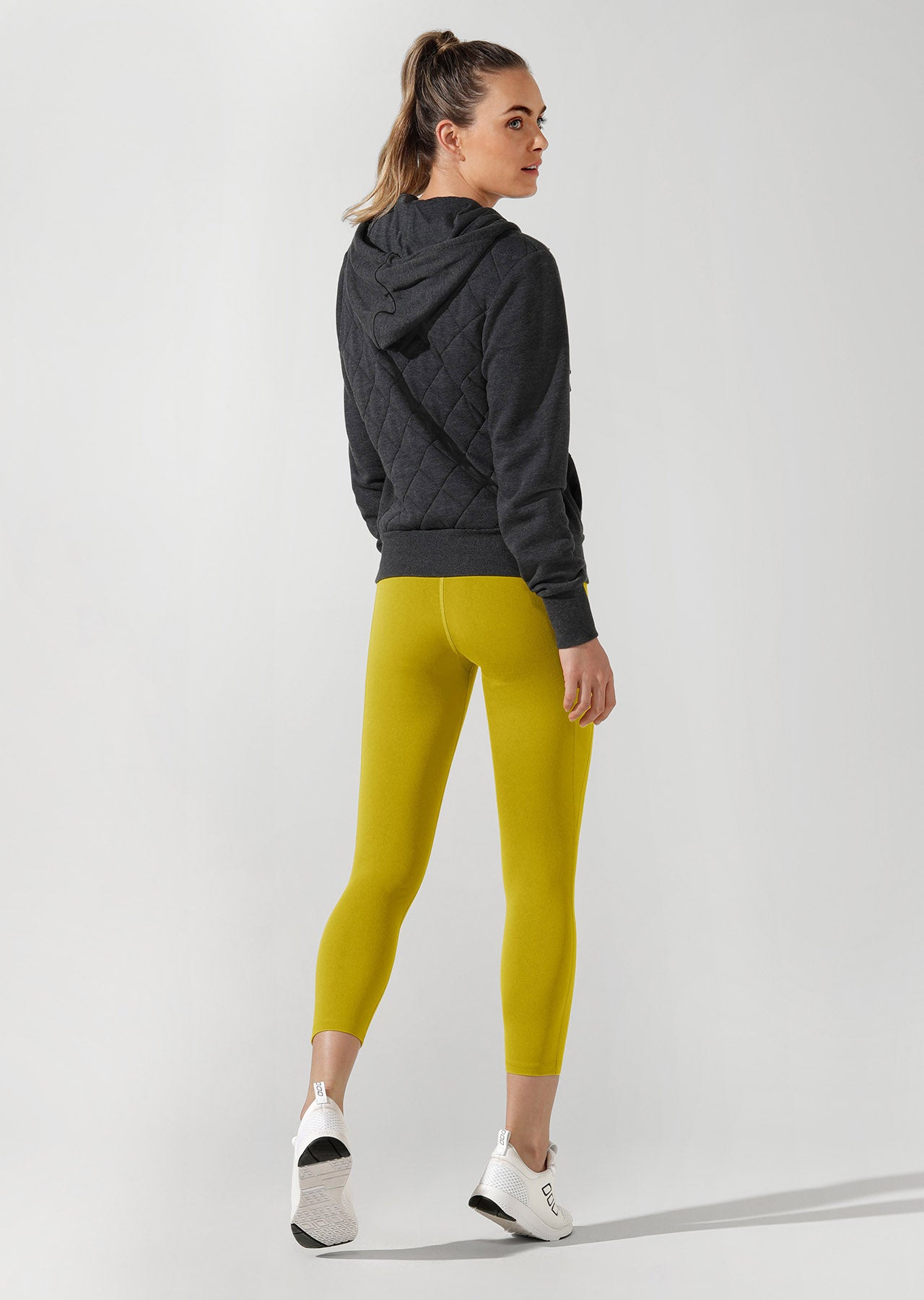 Lorna Jane Quilted Street Hoodie - Char Marl