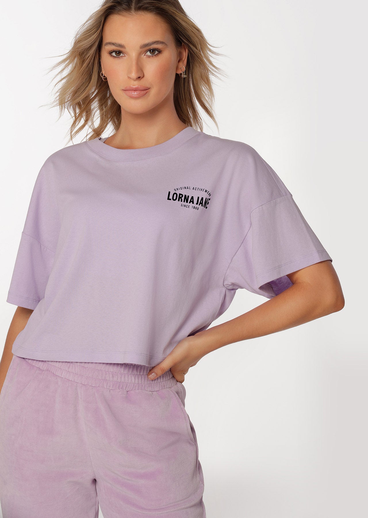 Lorna Jane R & R Cropped Tee - Pale Violet