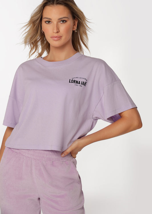 Lorna Jane R & R Cropped Tee - Pale Violet