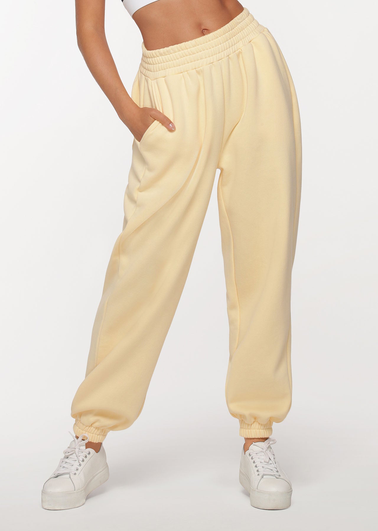 Lorna Jane R & R Varsity Track Pants - Buttermilk