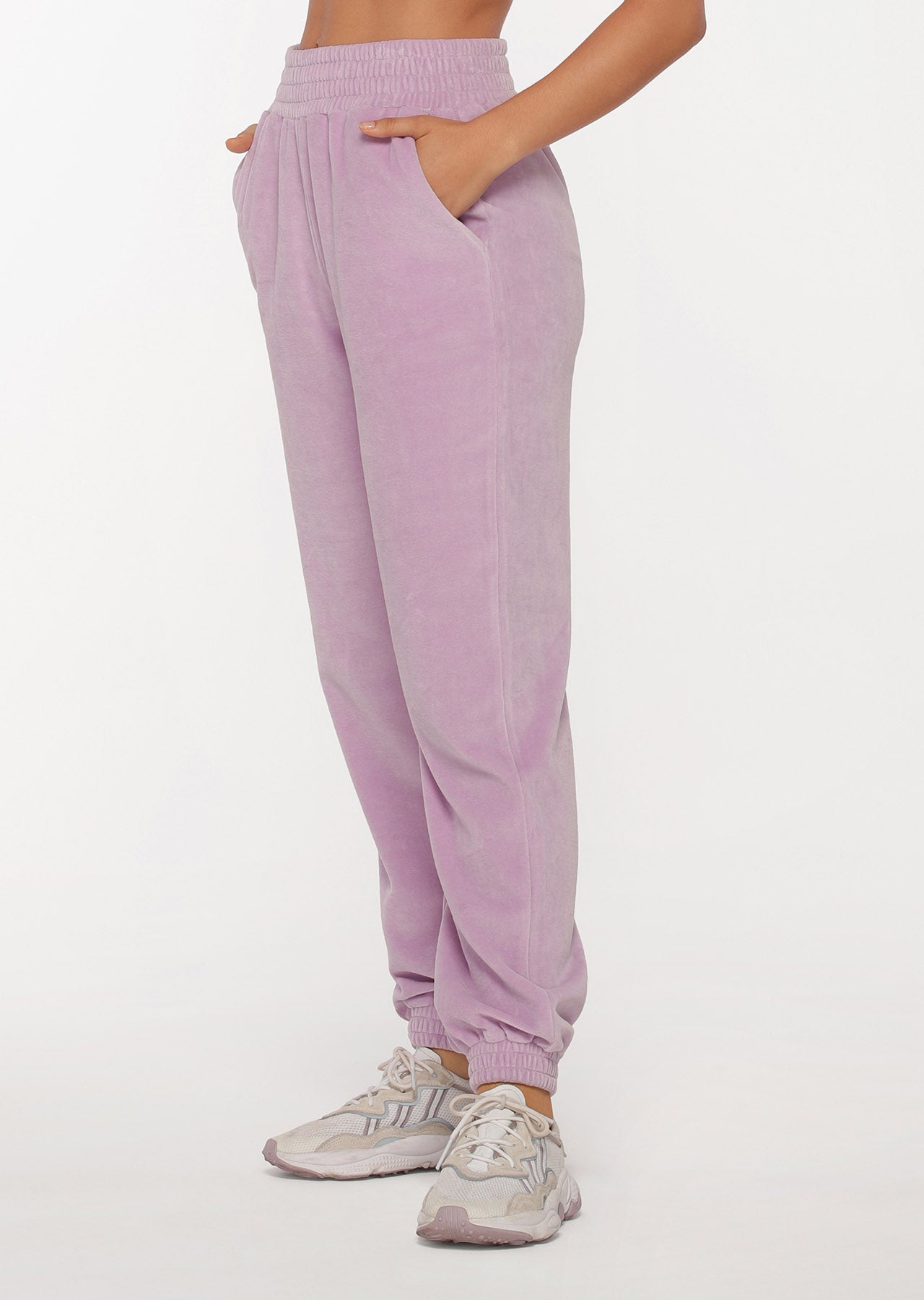 Lorna Jane R & R Velour Track Pants - Pale Violet