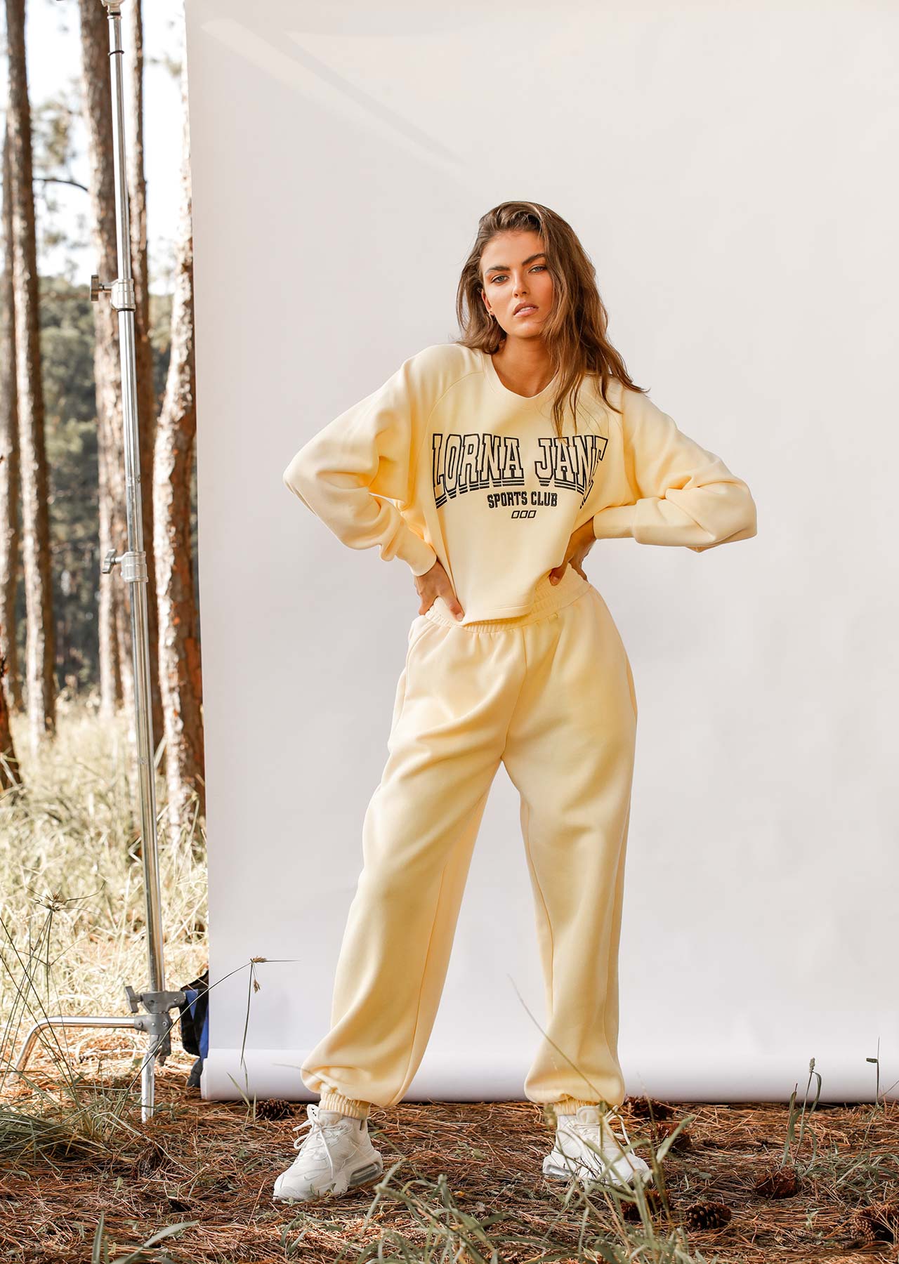 Lorna Jane R & R Varsity Track Pants - Buttermilk