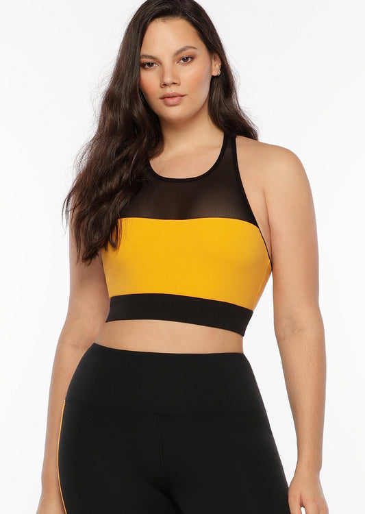 Lorna Jane Racer High Support Bra - Tuscan/Black