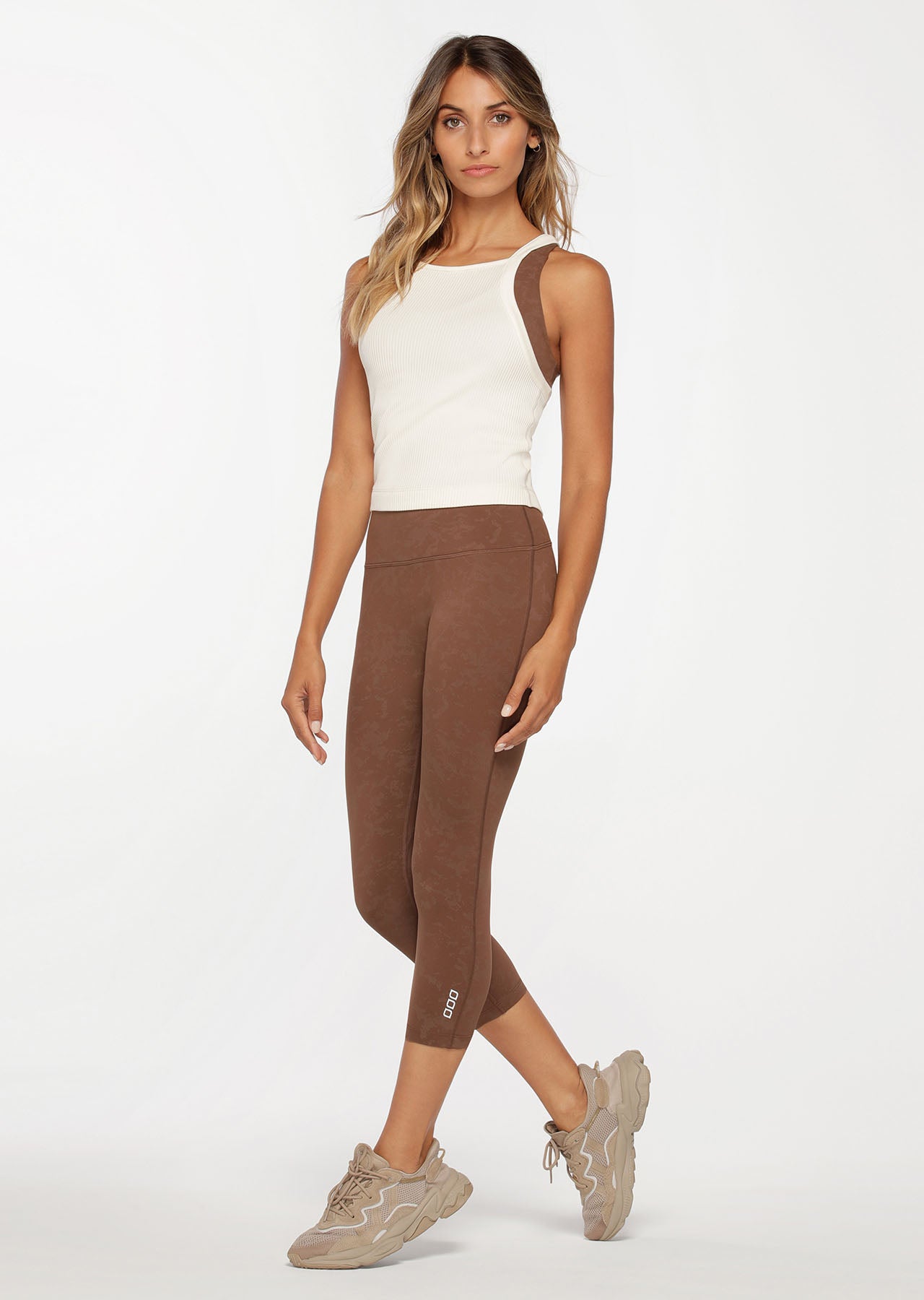 Lorna Jane Racer Rib Active Tank - Cream