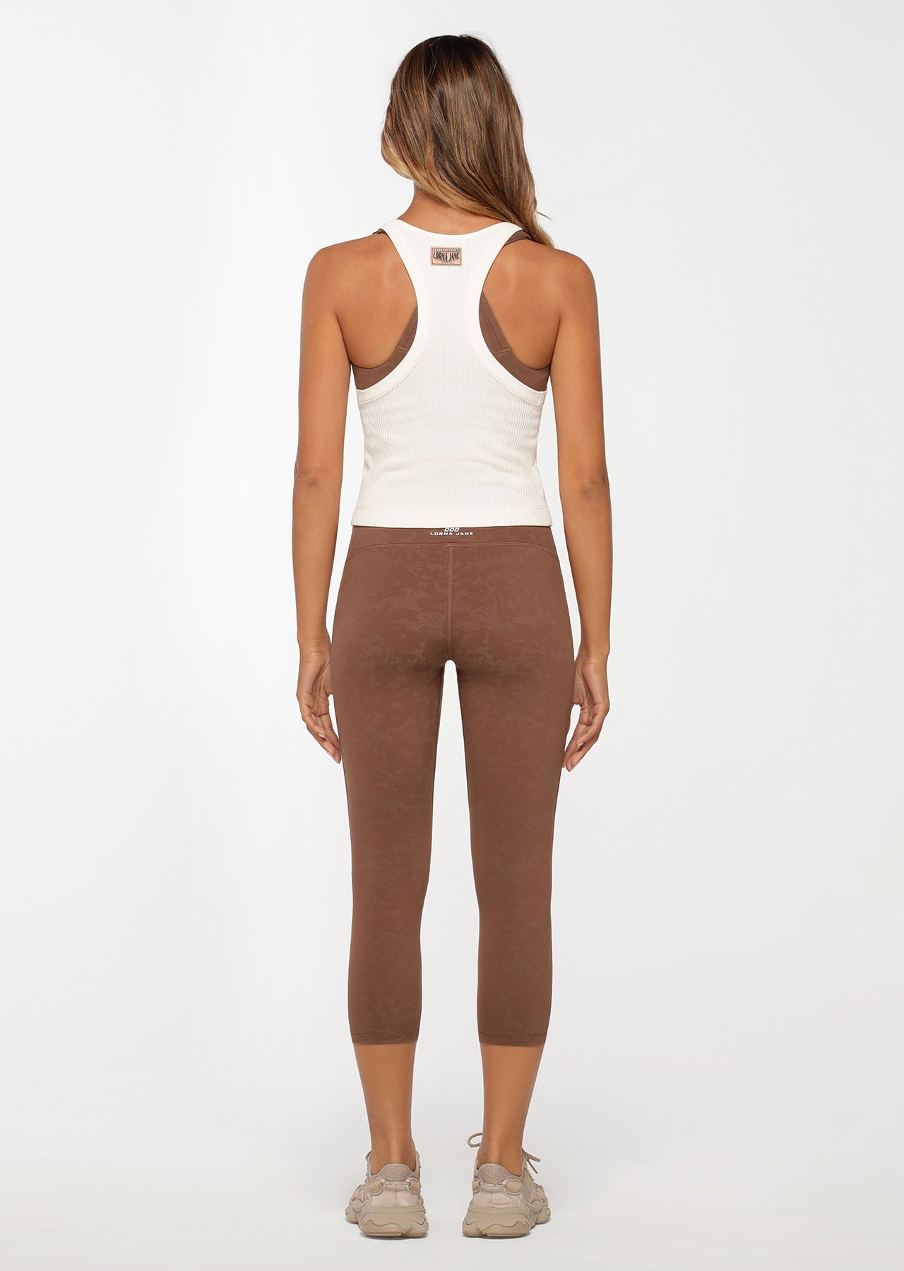 Lorna Jane Racer Rib Active Tank - Cream