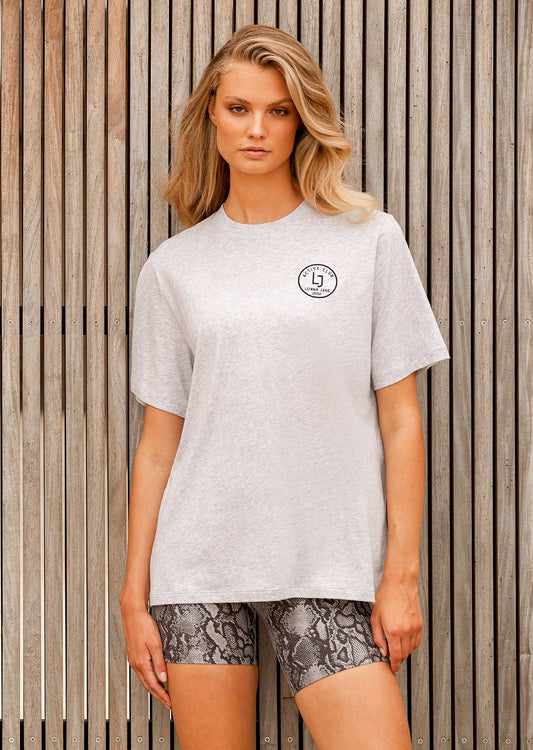Lorna Jane Raceway Tee - Light Grey Marl