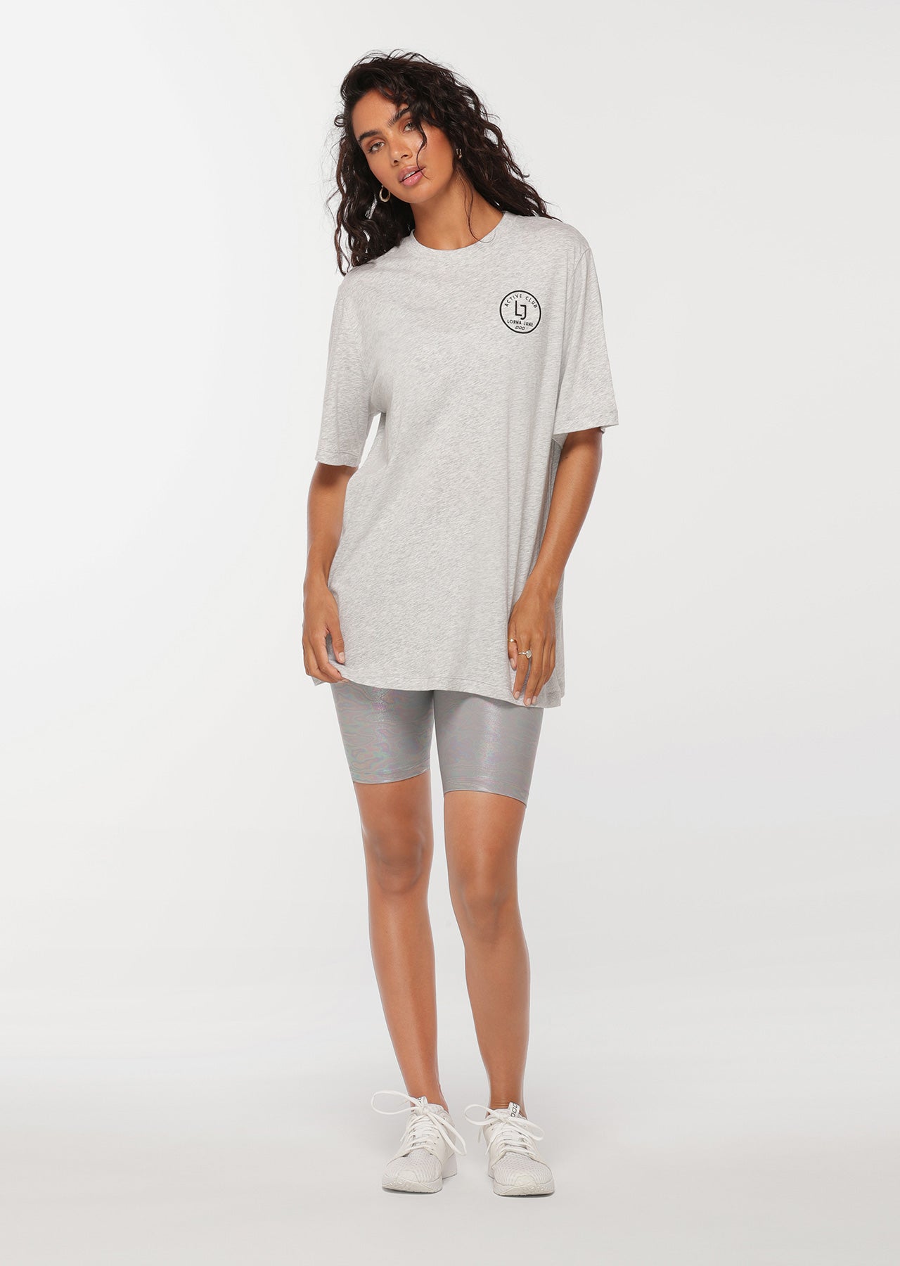 Lorna Jane Raceway Tee - Light Grey Marl