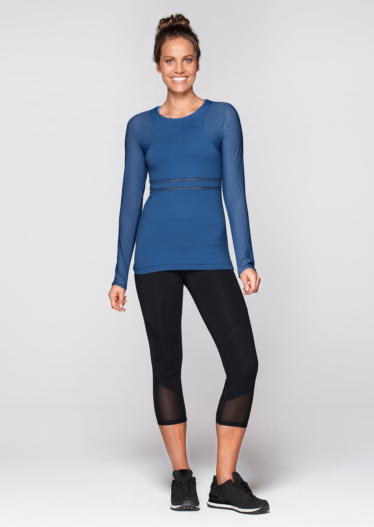 Lorna Jane Rachel Excel L/Slv Top - Cosmic Dust