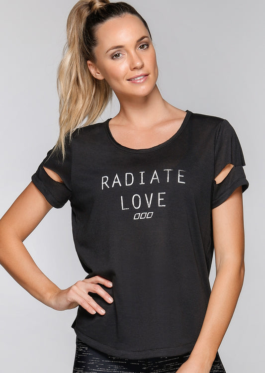 Lorna Jane Radiate Love Slash Tee - Black