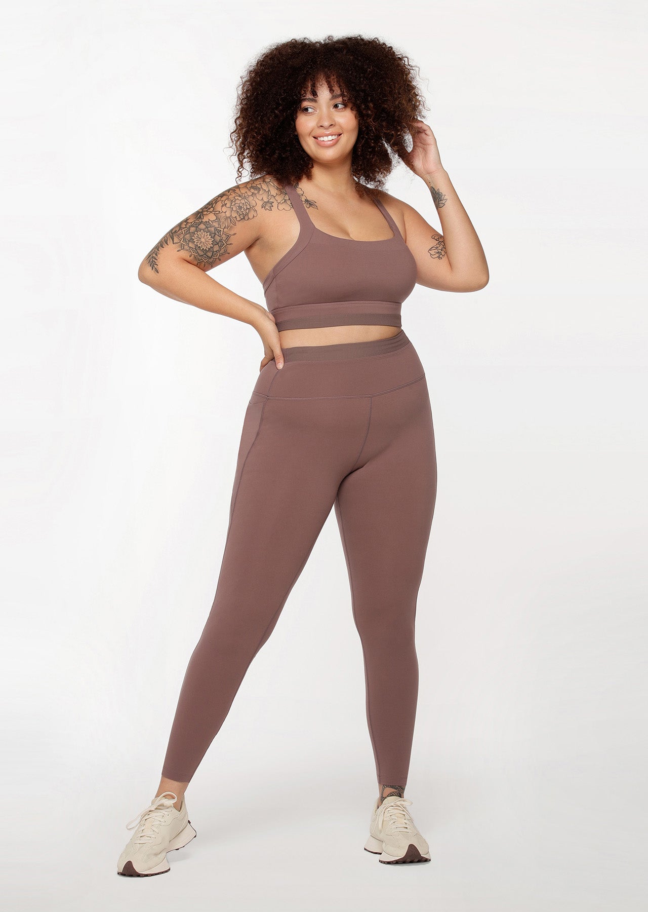 Lorna Jane Radiate Phone Pocket Full Length Leggings - Stone