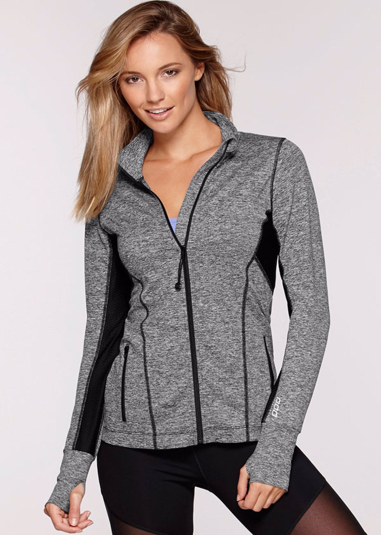 Lorna Jane Rally Active Zip Through - Black Marl