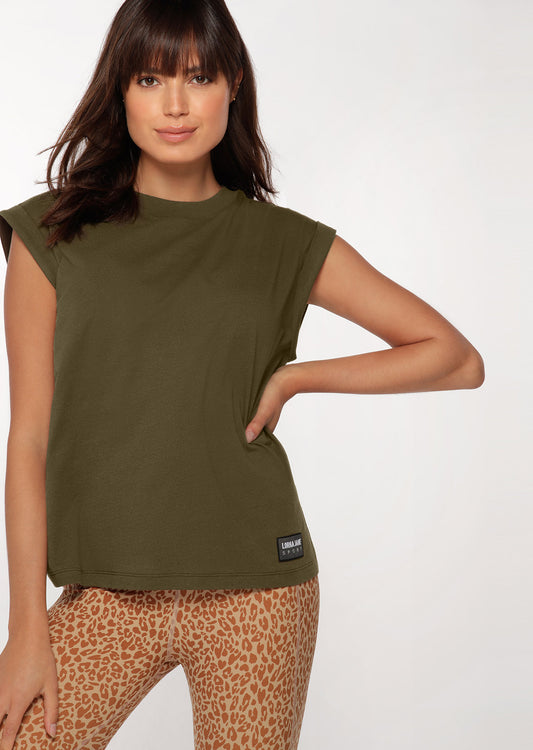 Lorna Jane Rally Tank - Dark Khaki