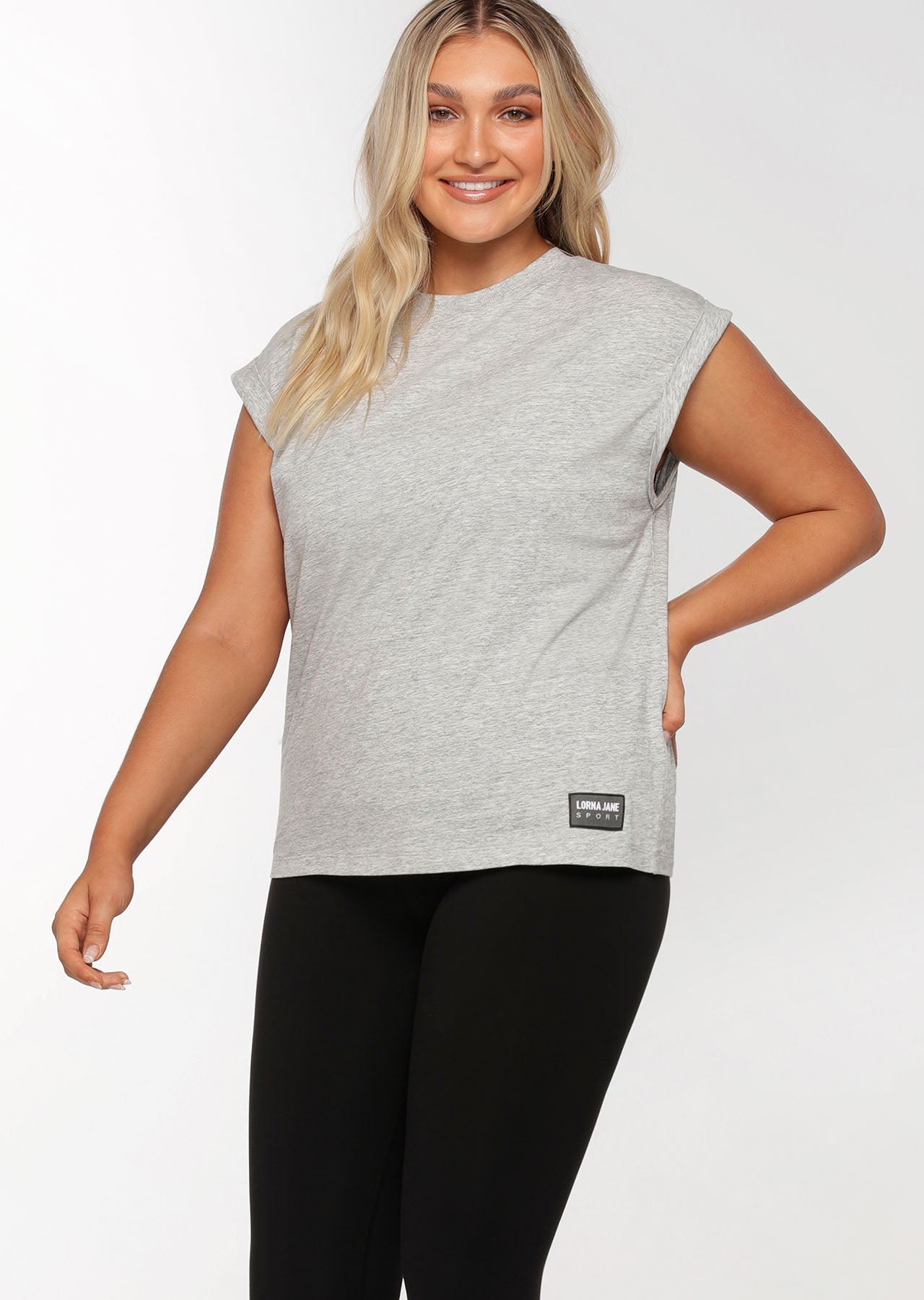 Lorna Jane Rally Tank - Light Grey Marl
