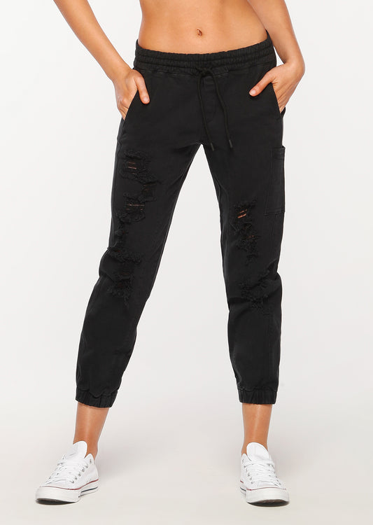 Lorna Jane Rebel Distressed Pants - Black