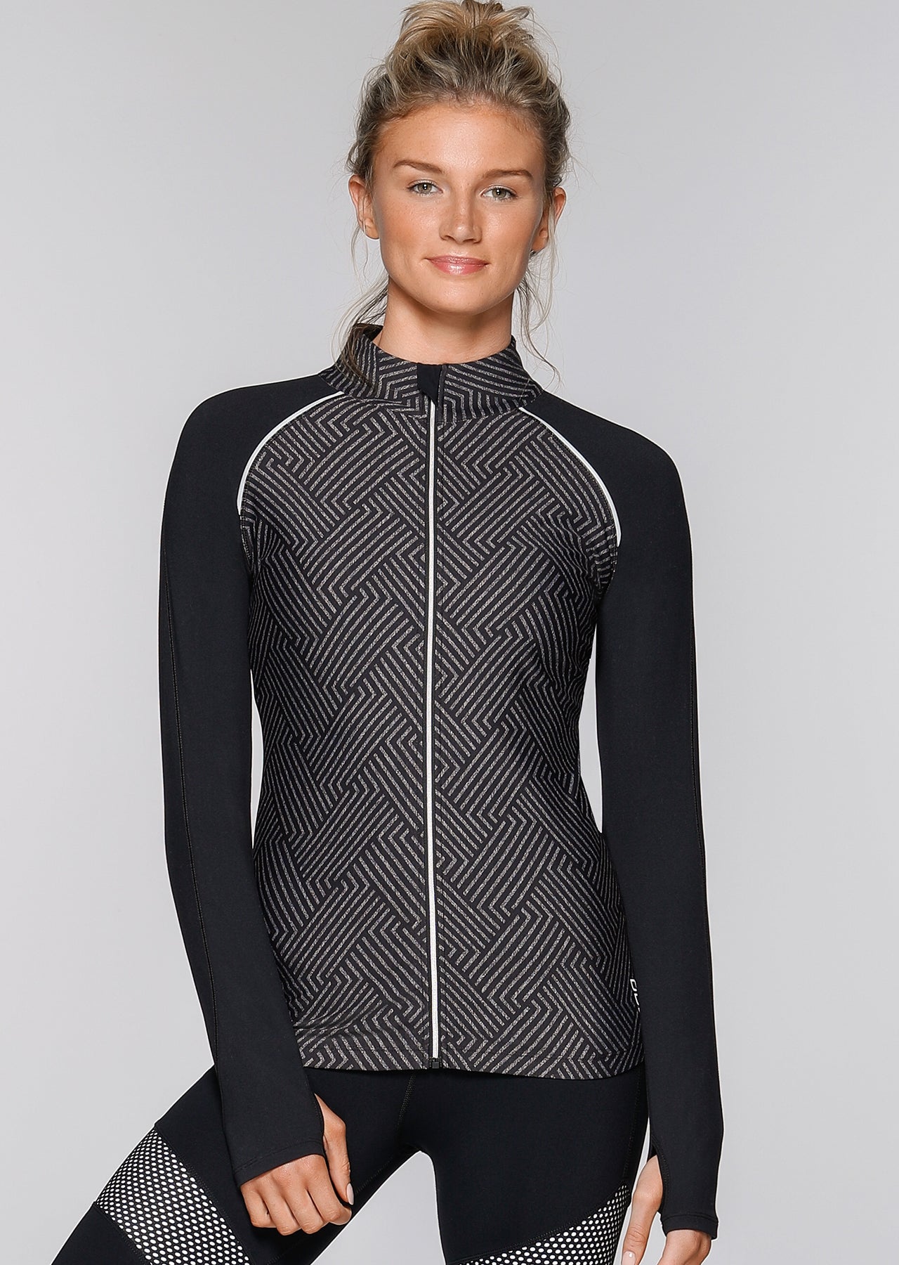 Lorna Jane Reflection Full Zip Maxum - Spotlight Reflective Print