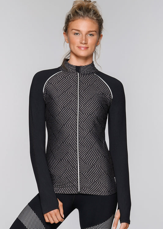 Lorna Jane Reflection Full Zip Maxum - Spotlight Reflective Print