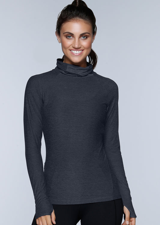 Lorna Jane Reflex Active L/Slv Top - Black Marl