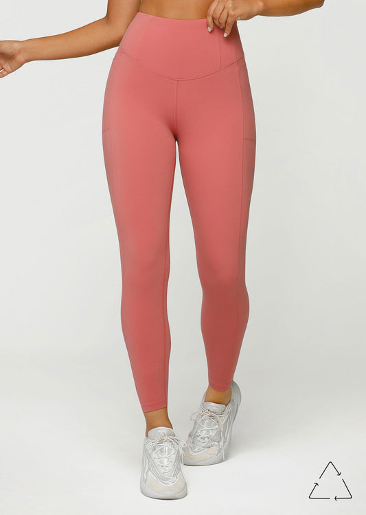 Lorna Jane Refresh Recycled Phone Pocket Ankle Biter Leggings - Quartz Pink