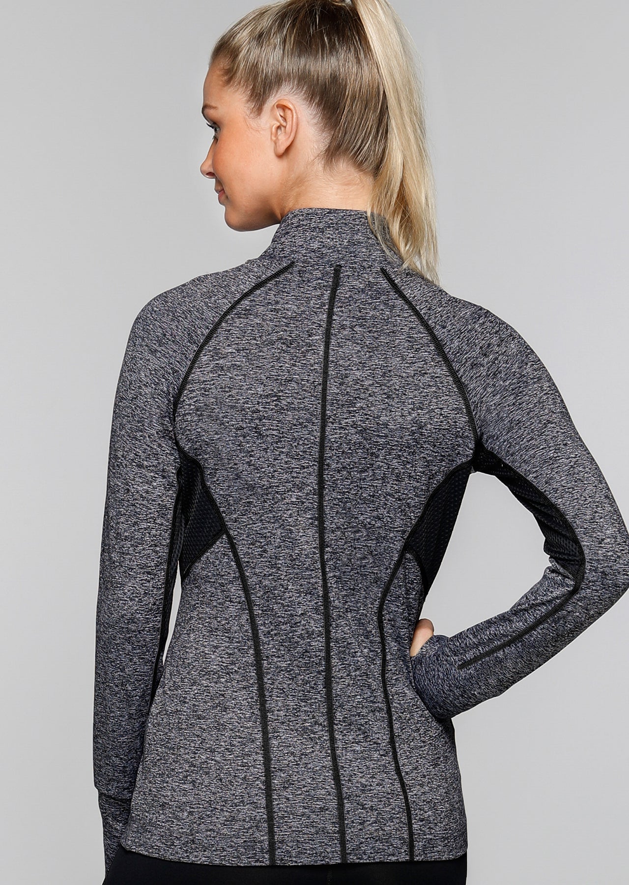 Lorna Jane Reign Active Zip Through - Black Marl