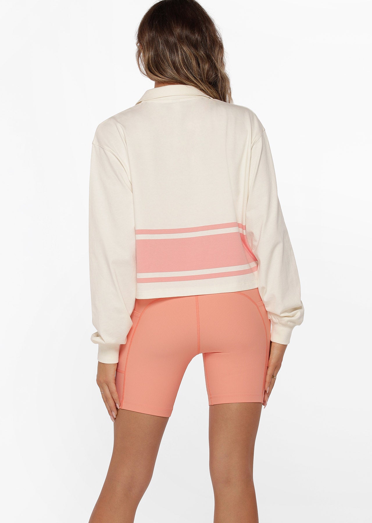 Lorna Jane Reserves Rugby Top - Cream Stripe