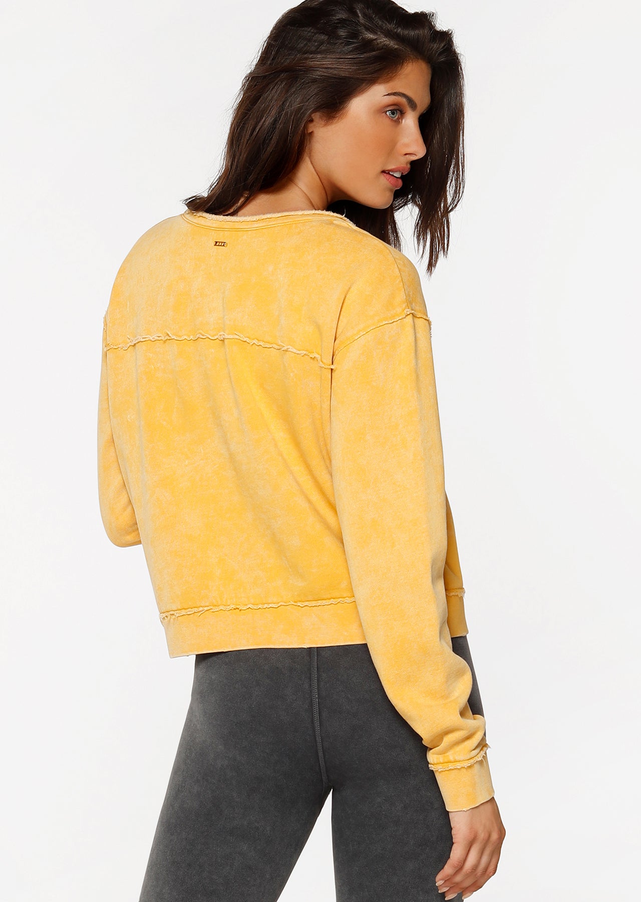 Lorna Jane Reset Cropped Sweat - Light Turmeric
