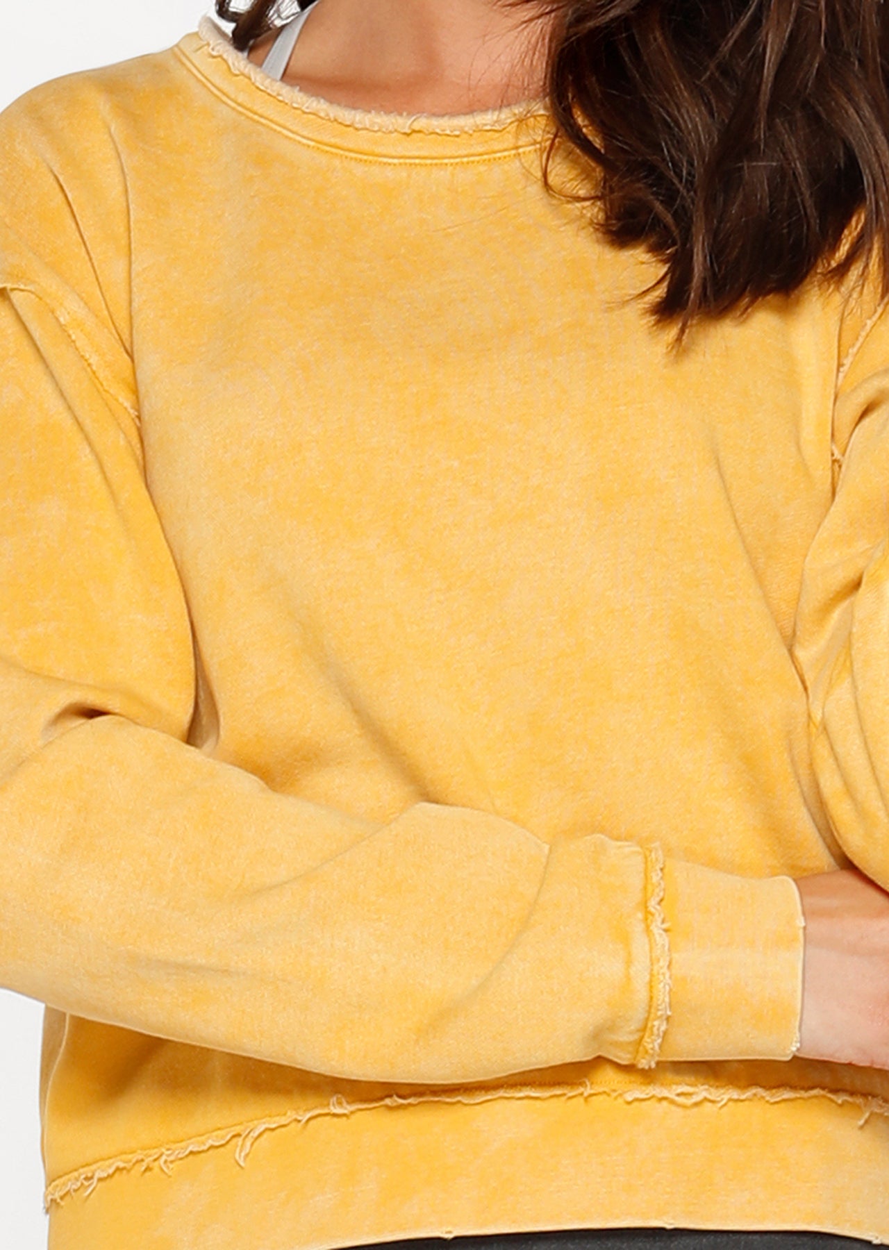 Lorna Jane Reset Cropped Sweat - Light Turmeric