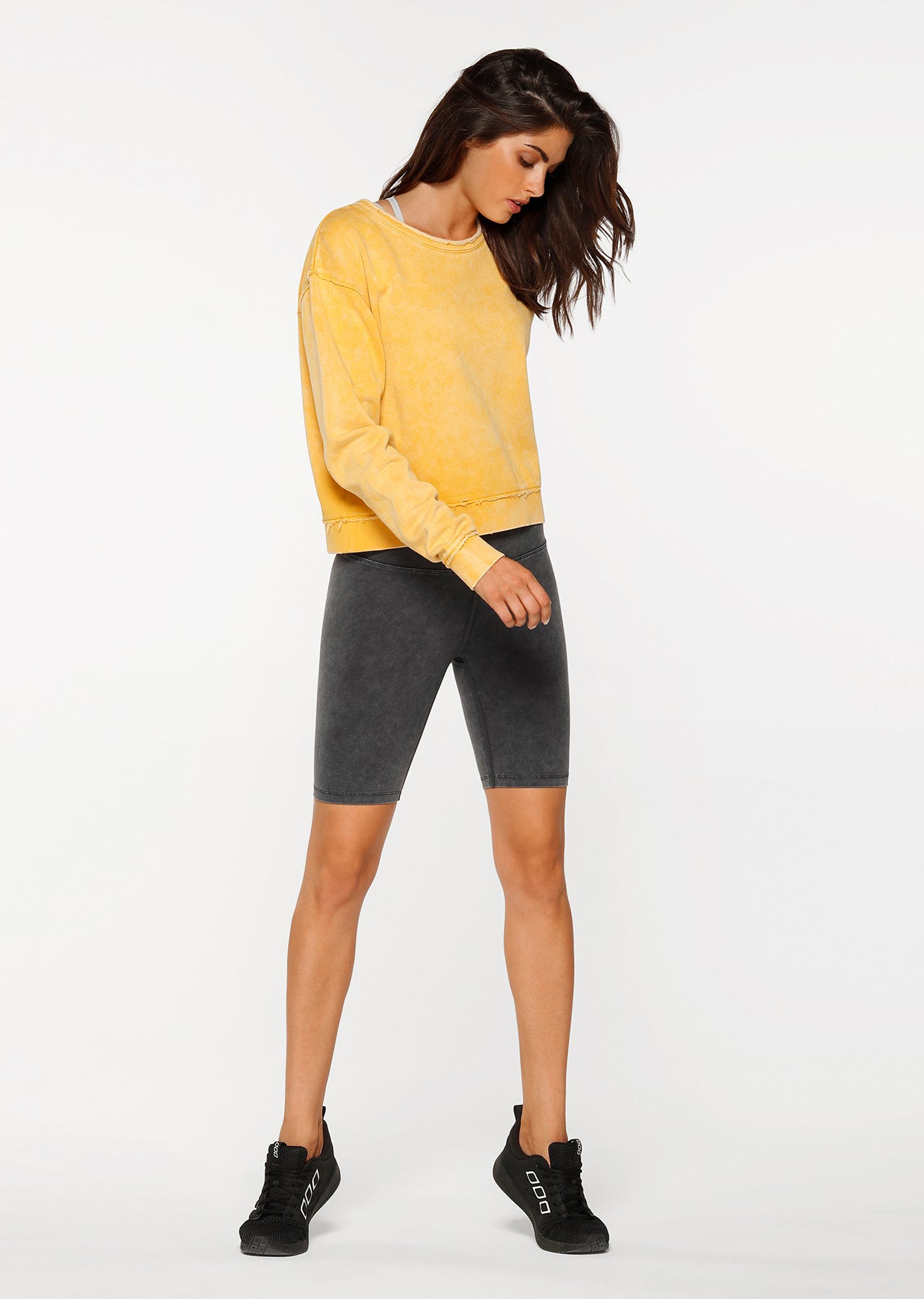 Lorna Jane Reset Cropped Sweat - Light Turmeric