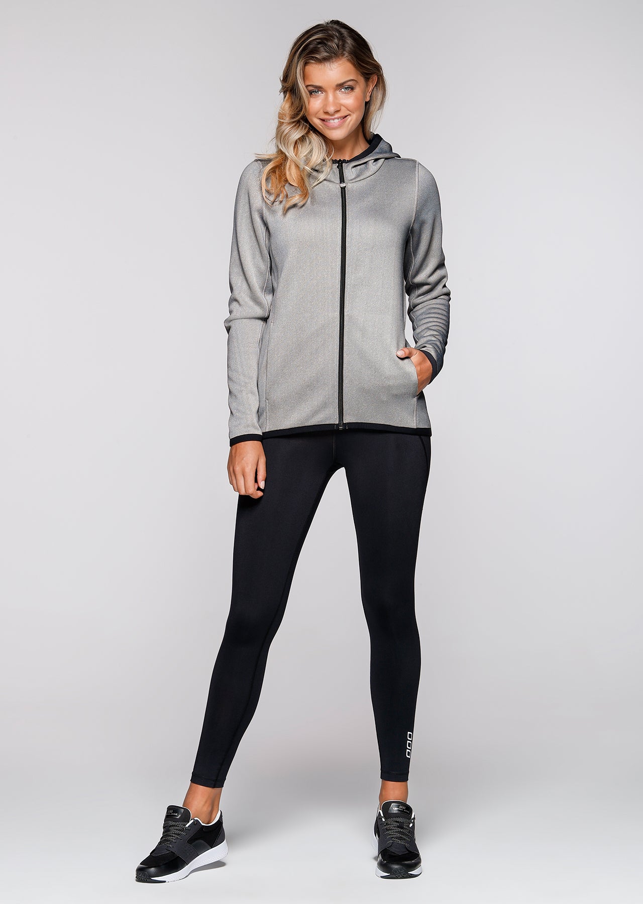 Lorna Jane Response Active Hoodie - Light Grey Marl