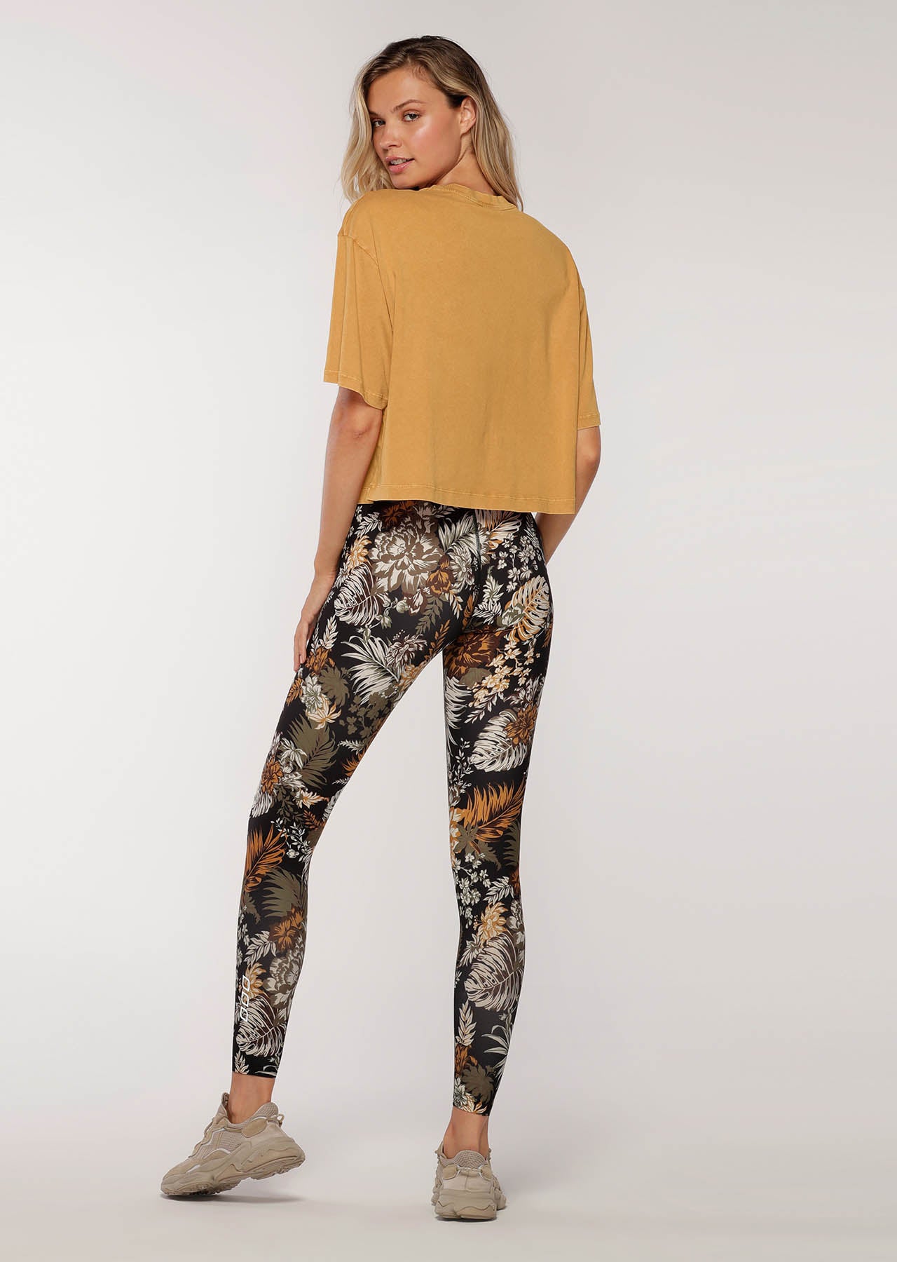 Lorna Jane Retro Classic Cropped Tee - Hot Mustard