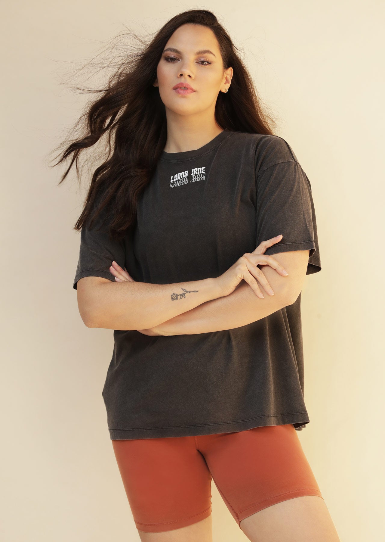 Lorna Jane Retro Classic Oversized Tee - Black