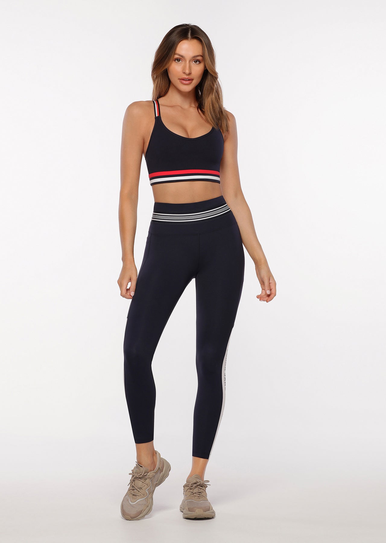 Lorna Jane Retro Collegiate Full Length Leggings - French Navy