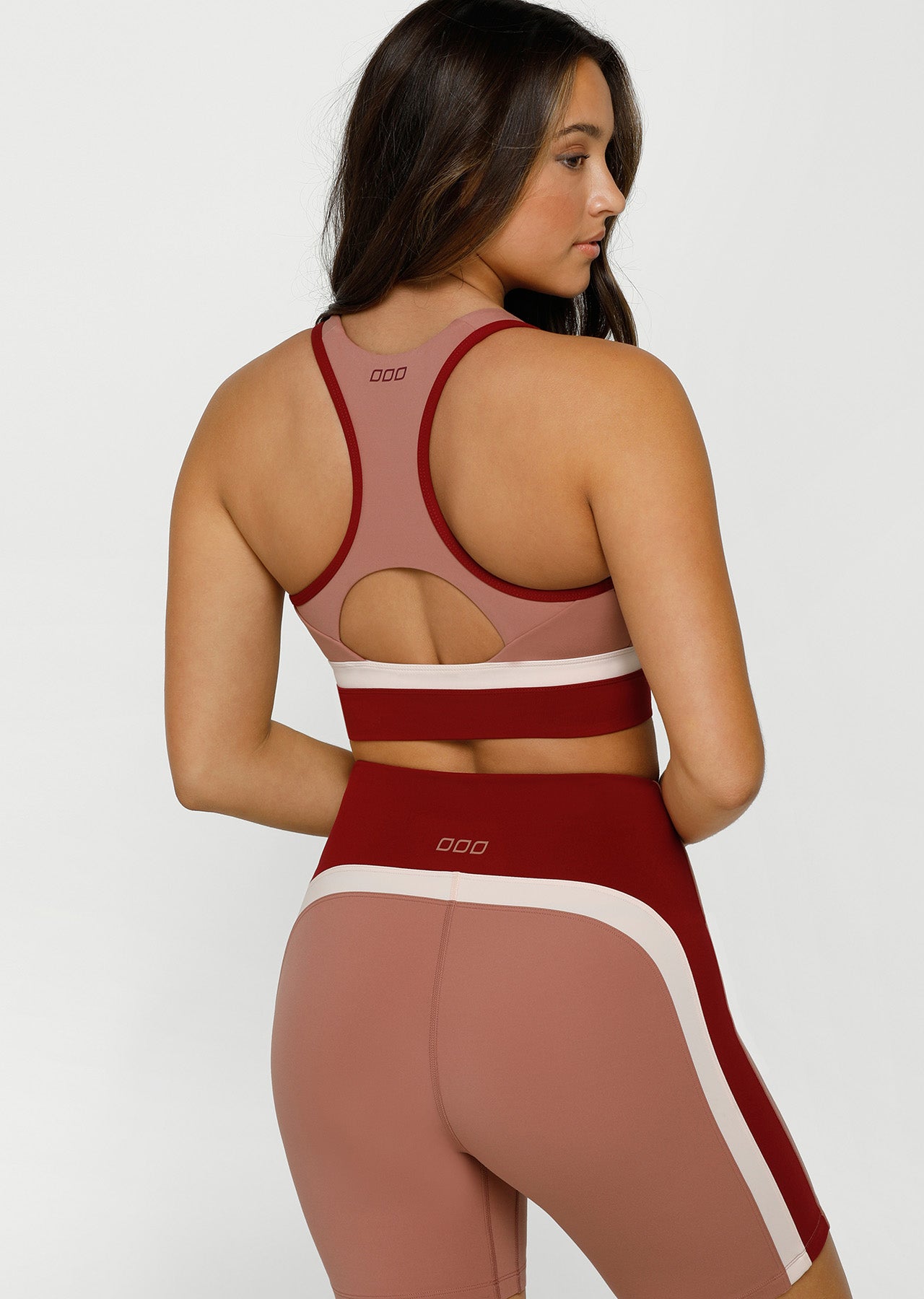 Lorna Jane Retro Colourblock Sports Bra - Chestnut