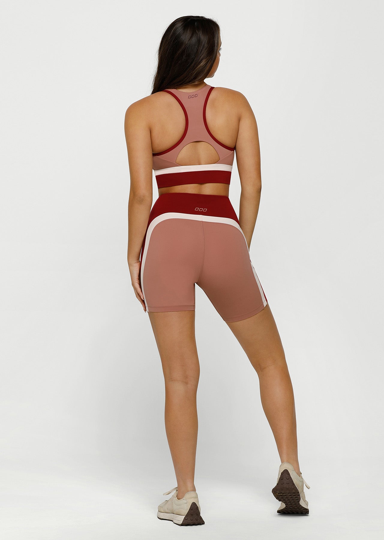 Lorna Jane Retro Colourblock Sports Bra - Chestnut