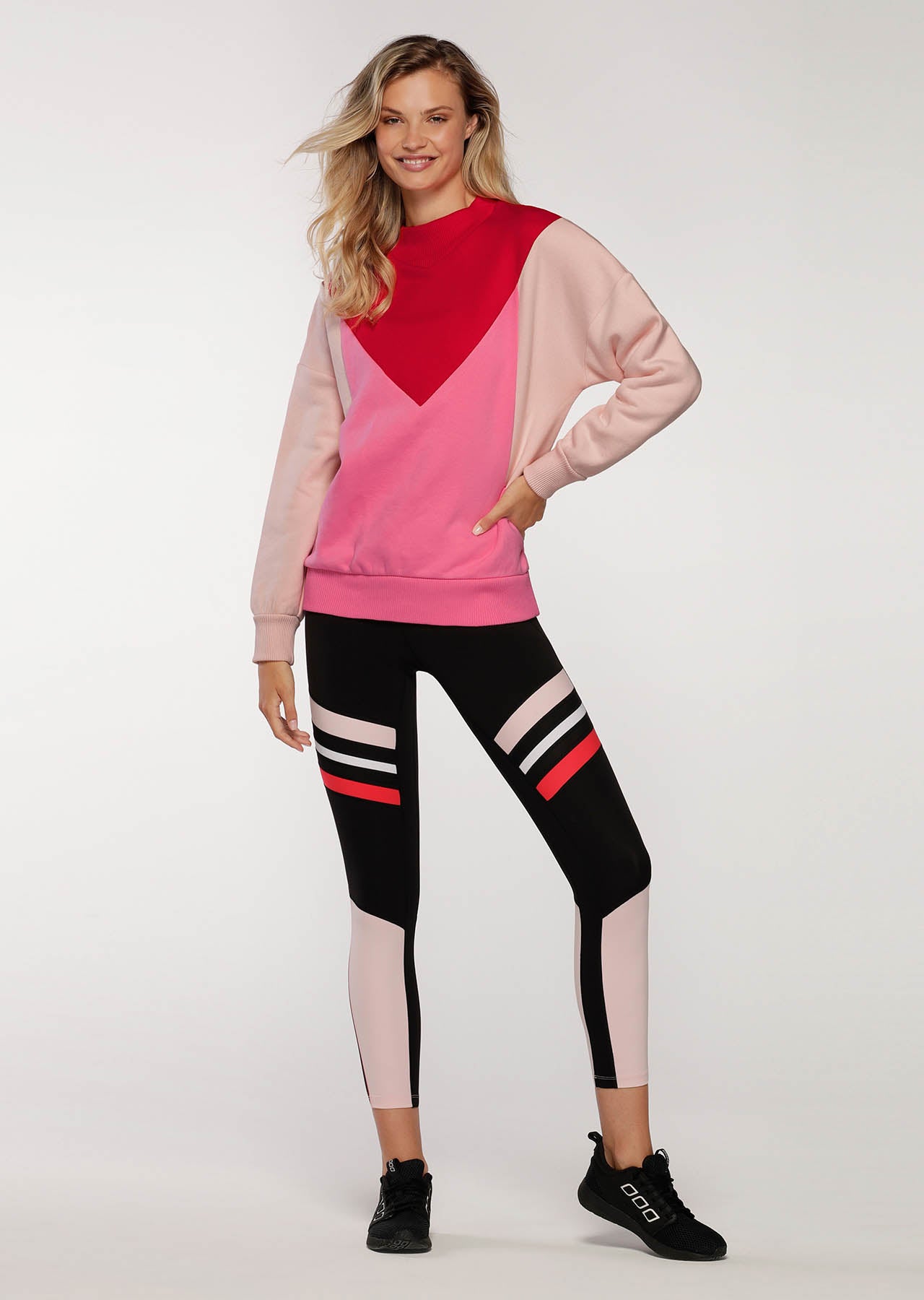 Lorna Jane Rib Crew Neck Jumper - Paprika Multi