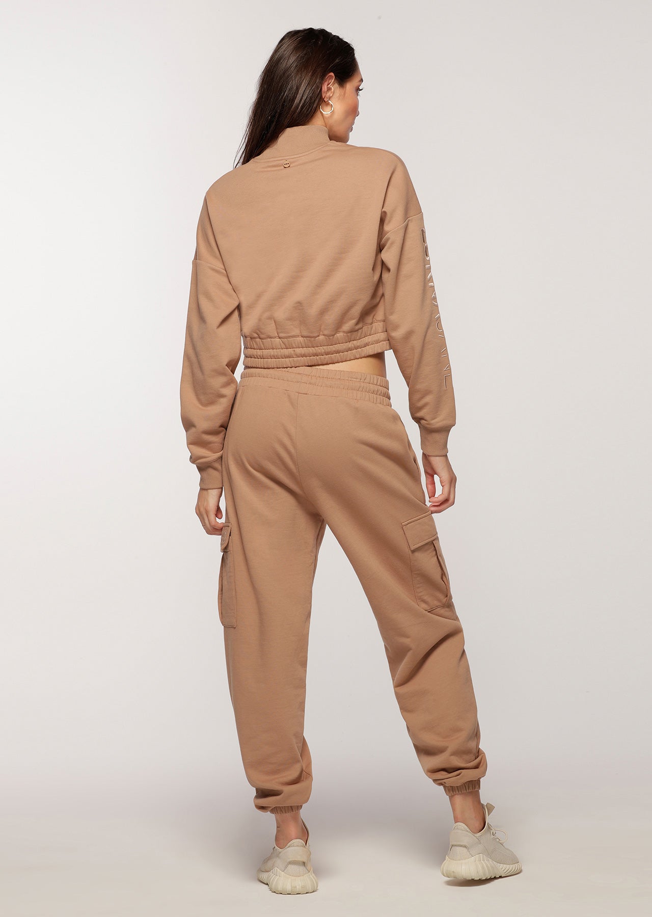 Lorna Jane Ribbed Neck Iconic Sweat - Biscuit